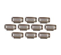 SM SunniMix Paquet Clips de Pince à Cheveux Barrette de Cheveux pour Extension de Cheveux Forme de U en Synthétique Accessoires de cheveux, Brun, 10pcs