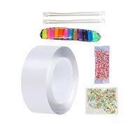 SM SunniMix Ruban Adhésif Double Face Drôle Sans Trace Fait à La Main pour La Fabrication de Boules de Bricolage pour Les Enfants, Paillettes 2mmx5cmx1m