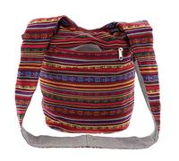 SM SunniMix Thai Bohemian Crossbody Sac à Bandoulière Hippie Zip sur Supérieur, rouge, 35 x 18 x 32 cm