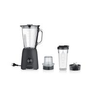Blender 2-en-1 - SEVERIN - SM3724 Mix & Go - Récipient en verre 1,5 L - Gourde robuste + Accessoire Moulin fruits secs - Noir
