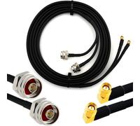SMA à Angle Droit 90 degréss vers N mâle 15m Cable Double - cable d'extension HF240 (LMR 240 équivalent) rallonge etanche - pour Routeur WIFI Radio Antenne LTE Amplificateur GSM 4G 5G 6G LTE Hotspot