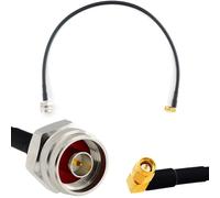 SMA à Angle Droit 90 degréss vers N mâle 50cm Cable Coaxial - câble d'extension HF240 (LMR 240 équivalent) rallonge etanche - pour Routeur WIFI Radio Antenne LTE Amplificateur 4G 5G 6G LTE Hotspot
