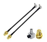 SMA à ts9 rg174 câble SMA femelle à ts9 mâle à angle droit,ts9 à SMA adaptateur câble d'extension ts9 mâle à SMA femelle 6 pouces/15 cm 2 PCS pour antenne 2G 3G 4G LTE UMTS