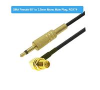 SMA Jack femelle à 3,5 mm mono 1/8 "mâle fiche ajusté Compatible With Cctv Cordon de surveillance de la caméra 50 ohm Rg174 Natte Rf Cavalier de câble coaxial(SMA F90 to 3.5 Mono,10M)