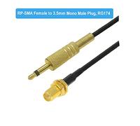 SMA Jack femelle à 3,5 mm mono 1/8 "mâle fiche ajusté Compatible With Cctv Cordon de surveillance de la caméra 50 ohm Rg174 Natte Rf Cavalier de câble coaxial(RPSMA F to 3.5 Mono,3M)