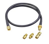 SMA Kit de Câble d'extension SMA Mâle à Femelle RG58 Câble Coaxial 0.5M + 3pcs SMA RF Adaptateur Coaxial SMA à SMA Connecteur de Câble faible perte pour WiFi SDR Device Antenna