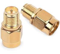 SMA Male Plug to RP-SMA Female RF Straight Connector Gold Plating Adapter for Wi-Fi Antenna Repeaters Radio Signal Extension Cable (2 Pack)
