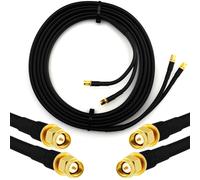 SMA mâle vers SMA mâle 15m Câble Coaxial Double - cable d'extension jumelé HF240 (LMR 240 équivalent) rallonge etanche - pour Routeur WIFI Radio Antenne LTE Amplificateur GSM 4G 5G 6G LTE Hotspot