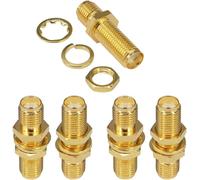 SMA Socket Connector Panneau de châssis SMA femelle vers SMA Adaptateur de connexion SMA pour antennes,appareils LAN sans fil,câble coaxial (destin des 5)