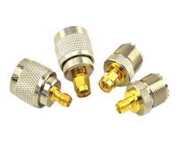 SMA-UHF Lot de 4 connecteurs RF SMA vers UHF PL259 SO239 4 Types de Prise SMA vers UHF Nickel Plaqué Or