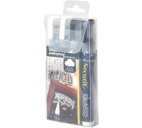 Securit Feutre-craie Waterproof Blanc et Noir Medium 2-6 mm Lot de 2