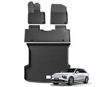 Smabee Lot de 4 tapis de sol et tapis de coffre pour Xpeng G9 2023 2024 2025 Tapis de sol en TPE 3D sans odeur pour Xpeng G9 Accessoires Noir (LHD)