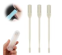 SMABIDEN Lot de 3 coupe-poils nasaux, 2026 manuel rotatif à 360° pour homme et femme, lame double face, coupe-poils nasaux léger, mini essentiels de voyage (jaune crème)