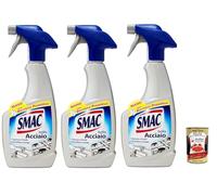 Smac Brilla Lot de 3 sprays nettoyants pour acier anti-calcaire et polissage avec barrière de protection 3 x 500 ml + Italian Gourmet Polpa 400 g