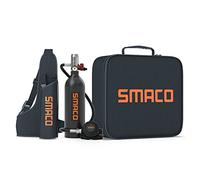 SMACO Bouteille de Plongée 1L pour Plongées en Eaux Peu Profondes, Mini Bouteille de Plongée Permettant Une Respiration de 15-20 Minutes pour Plongée de Loisir/Travail Subaquatique, Ensemble B(Nior)