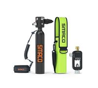 SMACO Bouteille de Plongée Mini-réservoir de Plongée de 0.5L Supporte 6 Minutes de Plongée sous-Marine pour la Pratique de la Plongée ou comme Bouteille d'air de Rechange, Ensemble A(Noir)