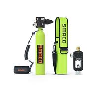 SMACO Bouteille de Plongée Mini-réservoir de Plongée de 0.5L Supporte 6 Minutes de Plongée sous-Marine pour la Pratique de la Plongée ou comme Bouteille d'air de Rechange, Ensemble A(Vert)