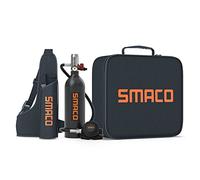 SMACO Bouteille de Plongée sous-Marine pour de Courtes Plongées, S400 1L Mini Cylindre de Plongée Soutenir la Respiration sous-Marine de 15-20 mins(Pas Plus de 30m) pour la Plongée Touristique, Noir