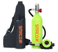 SMACO Bouteille de Plongée sous-Marine Rechargeable 1L Bouteille De Plongée sous Marine Source d'air de Secours pour Nettoyage de Bateau, Aquaculture, Plongée et Exploration Équipement Portable S400