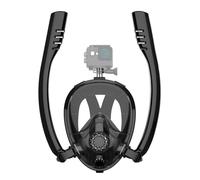 SMACO Masque de Plongée Intégral, Masque de Snorkeling Support pour Caméra de Sport,Anti-Fuite Anti-Buée,Snorkel Masque Adapté pour Adulte et Enfant K2