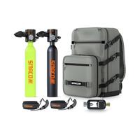 SMACO Mini Bouteille de Plongée 0,5L Petite Bouteille de Plongee (2 Pièces) Rechargeable Mini Bouteille d'oxygène sous Marine pour Respirer sous l'eau Nettoyage du Bateau S300 Plus