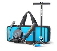 SMACO Mini Bouteille de Plongée avec Masque de Plongée Intégral 0,5 Litre Mini Bouteille d'oxygène Plongee Rechargeable Petite Bouteille Oxygene sous Marine avec Pompe Manuelle Haute Pression S300