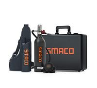 SMACO Mini Bouteille de Plongée Kit 1L Réservoirs de Plongée Support Jusqu'à 20 Minutes Respiration équipement Réservoir d'oxygène de Plongée pour Travail sous-Marin/Bouteille de Rechange, Forfait A