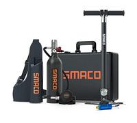 SMACO Mini Bouteille de Plongée Kit 1L Réservoirs de Plongée Support Jusqu'à 20 Minutes Respiration équipement Réservoir d'oxygène de Plongée pour Travail sous-Marin/Bouteille de Rechange, Forfait C
