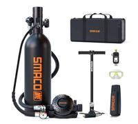 SMACO Mini Bouteille de Plongée Rechargeable 1L Petite Bouteille de Plongee sous-Marine Mini Bouteille d'oxygène Plongee pour Respirer sous l'eau Nettoyage du Bateau Source d'air de Secours S400 Pro