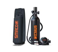 SMACO Mini Bouteille de Plongée Rechargeable Petite Bouteille de Plongee 1L Mini Bouteille d'oxygène Plongee 15-20 Minutes Bouteille Oxygene sous Marine Dispositif de Respiration S400 Pro