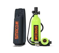 SMACO Mini Bouteille de Plongée Rechargeable Petite Bouteille de Plongee 1L Mini Bouteille d'oxygène Plongee 15-20 Minutes Bouteille Oxygene sous Marine Dispositif de Respiration S400 Pro