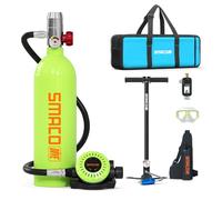 SMACO Mini Bouteille de Plongée Rechargeable Petite Bouteille de Plongee 1L Mini Bouteille d'oxygène Plongee 15-20 Minutes Bouteille Oxygene sous Marine Dispositif de Respiration S400