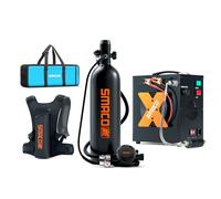 SMACO S700 Plus Mini Bouteille de Plongée Rechargeable 2L Petite Bouteille de Plongee sous-Marine Mini Bouteille d'oxygène Plongee pour Respirer sous l'eau Nettoyage du Bateau Source d'air de Secours