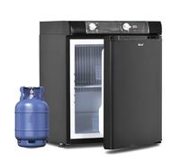 Smad Frigo Gaz, 40L, Frigo Camping car 12V 220V Gaz, Réfrigérateur Camping Gaz pour Camping car, Caravane, Camion, Fourgon, Garage, Gîte, Mobile-home, Noir