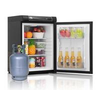 Smad Frigo Trimixte 12V 220V Gaz 60L, Frigo Gaz, Réfrigérateur Silencieux pour Caravane Camping-car Fourgon Van Mobile-home Chalet, Noir