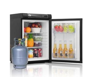 Smad Frigo Trimixte 12V 220V Gaz 60L, Frigo Gaz, Réfrigérateur Silencieux pour Caravane Camping-car Fourgon Van Mobile-home Chalet, Noir