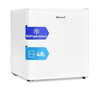 Smad Mini Frigo, 48L, Mini Réfrigérateur, Petit Frigo, avec Porte Réversible, 0-10℃, MiniBar pour Chambre Bureau Hôtel Salon, Blanc