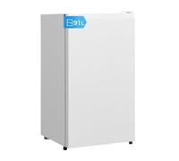 Smad Mini Frigo, 91L, Thermostat Réglable à 7 Niveaux, 2-8℃, LED Lampe et Porte Réversible, Mini Réfrigérateur Silencieux pour Chambre, Hôtel, Studio, Bureau, Blanc