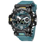 SMAEL Montre militaire pour hommes en plein air LED Montre numérique étanche tactique armée montres de sport pour hommes vert clair 8072, Vert clair