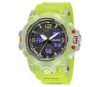 SMAEL Montre Numerique Homme Etanche Waterproof Digital Militaire Montres avec LED Lumière Alarme Et Calendrier Date Course À Pied Homme Montre Bracelet,Fluorescent Green