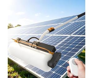 smafoseedding Brosse De Nettoyage Électrique pour Panneaux Solaires 150 W-Brosse Rotative pour Panneaux Photovoltaïques,680 TR/Min, Bidirectionnelle,2 Modes De Nettoyage (Humide/Sec) Cordless-3.5m
