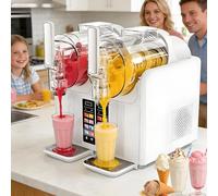 smafoseedding Machine À Granita Professionnelle, Machine À Granita À Double Cuve, Machine À Glace Molle 430 W, 7 Programmes Prédéfinis, Nettoyage Automatique Et Verrouillage De Sécurité White