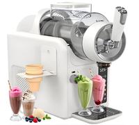 smafoseedding Machine À Granité 185w,Machine À Slush 5-en-1 avec 5 Programmes Préréglés,Machine Pro À Boissons Froides Et Glace À L’Italienne pour Frappés,Milkshakes,Margaritas Glacées White