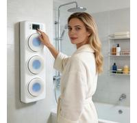 smafoseedding Nouvelle Brosse Électrique pour Le Dos - Brosse Corporelle Automatique Murale avec Capteur De Pression Automatique Et Trois Modes De Rotation, avec 3 Têtes, Brosse Exfoliante De Douche