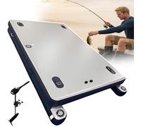 smafoseedding Ponton De Pêche Gonflable Flottant,Plateforme de Pêche Gonflable,Capacité De Charge De 200 Kg | pour La Pêche Et Les Loisirs en Plein Air,Planche Flottante Gonflable 2.5M+thrusters