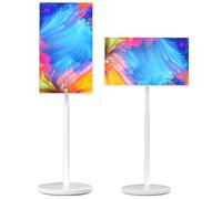 smafoseedding Téléviseur portable 2026 24"/27"/32" - Écran rotatif - Moniteur tactile avec appareil photo 8 MP - Support de sol réglable pour un usage commercial/domestique - 68 cm + 64 g