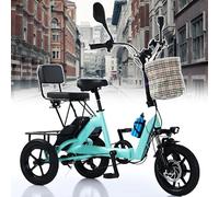 smafoseedding Tricycle Électrique Robuste pour Adulte, Autonomie De 11 À 20 Km/H, 45 Km - Tricycle Cargo Électrique Pliable À 3 Roues avec Panier De Rangement Et Capacité De Charge De 180 Kg Blue