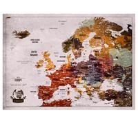 SMAGOS Punaise Carte Europe Multicolore - 30 x 42 cm - Sans cadre - 50 épingles incluses