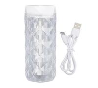 Small Air Humidifier with Colorful Ambient Lighting, Portable Mist Humidifier, Multi Faceted Prism Design USB Type C Powered, Transparent Water Bottle for Car Home Office Bedroom (400ML)