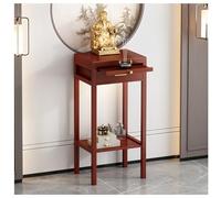 Small Altar Table with Drawer and Shelf, Open Design Altar Cabinet, Retro Temple Table for Buddha Statues, for Placement Candles,Incense Burners,offerings(Rosewood,30CM/11.8IN)